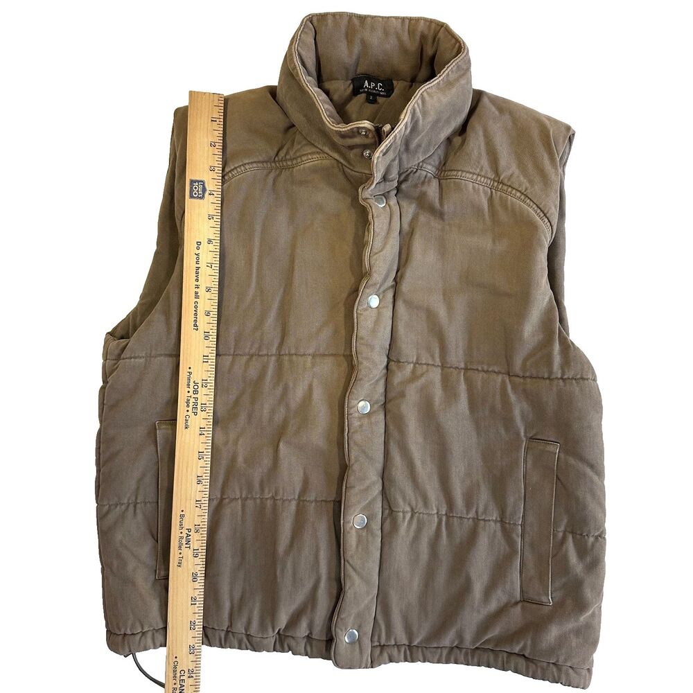 A.P.C. Puffer Vest Brown Workwear Hood Size 2 Men's - Picture 7 of 10